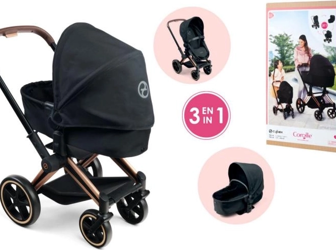 Poppenwagen Cybex 3 in 1 zwart