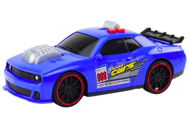 Speelgoed raceauto met licht- en geluidseffecten blauw