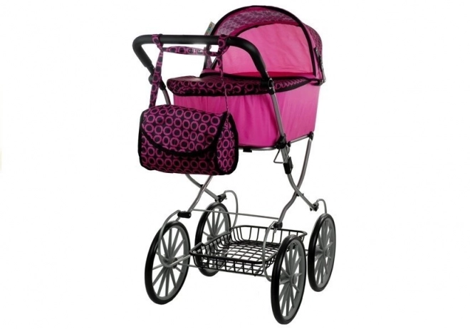 Kinderwagen voor poppen Alice Retro, groot, diep, tas