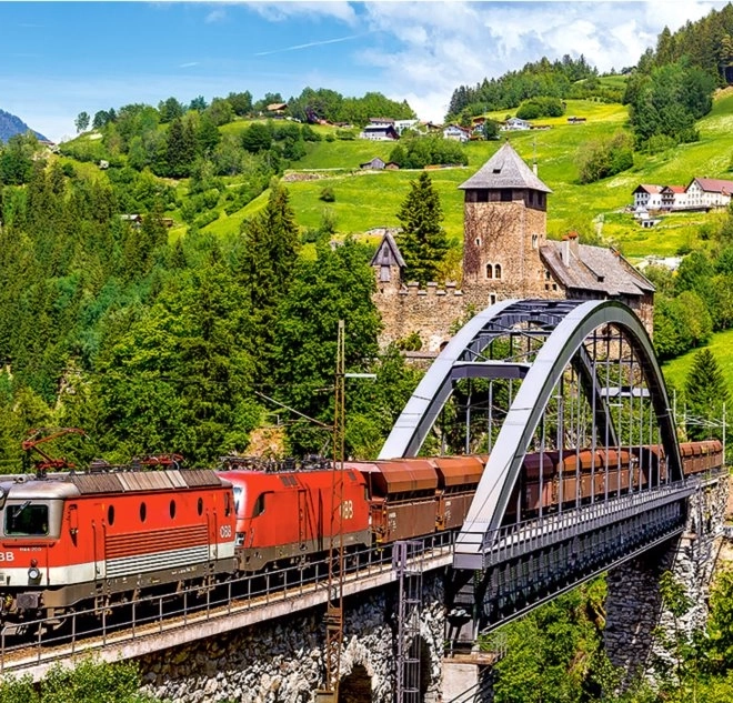 Puzzle CASTORLAND Trein op de brug 500 stukjes