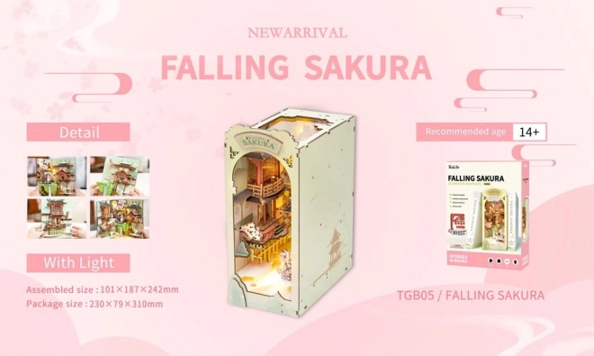 RoboTime 3D Puzzel Boekensteun "Falling Sakura" (hout)