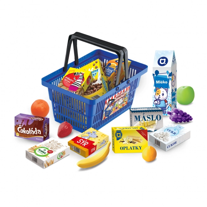 MINI WINKEL - winkelmandje met accessoires en leer hoe te winkelen - blauw