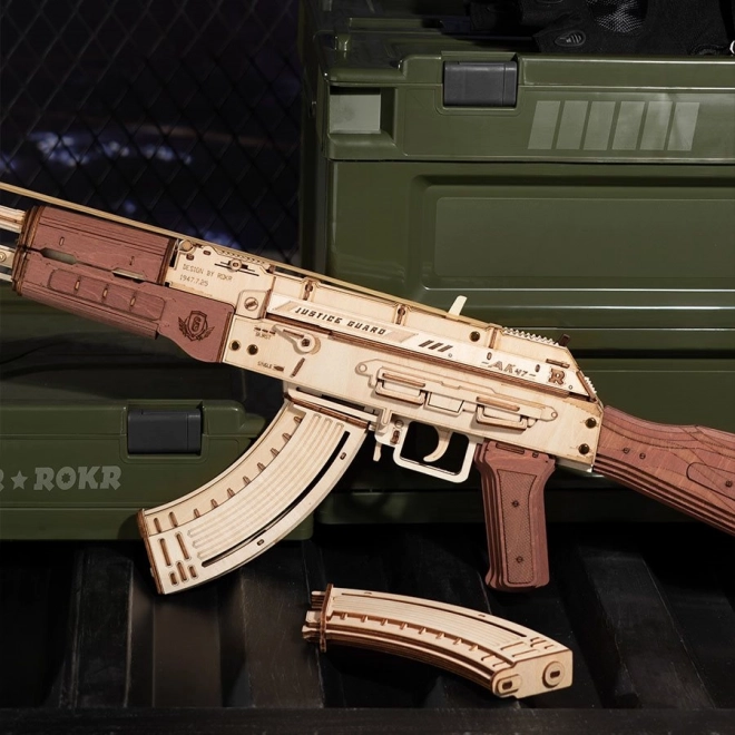 RoboTime 3D Houten Mechanische Puzzel Aanvalsgeweer AK-47