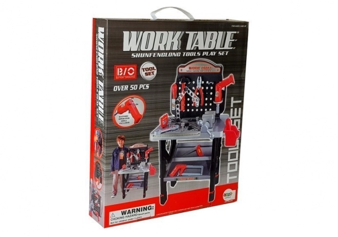 Kinderwerkbank met boormachine op batterij 75 cm