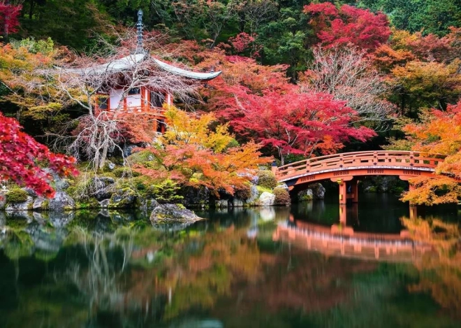Puzzel 1000 stukjes – tuin van Daigo-ji, Kyoto, Japan