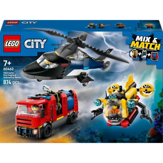 LEGO® City 60462 Remix: Helikopter, Brandweerwagen en Onderzeeër