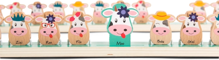 Vrolijke koeien met accessoires