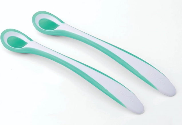 Set van 2 thermo-gevoelige lepeltjes, groen