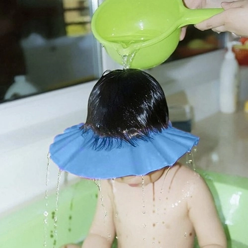 Blauwe kinder badkap