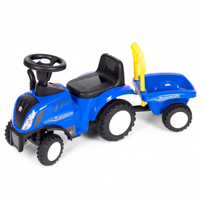 Kindertractor met aanhanger, interactief stuur, geluiden – Blauw