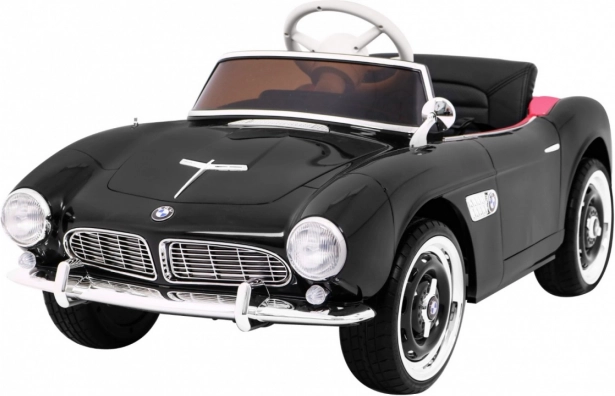 Elektrische kinderauto BMW 507 retro, zwarte roadster