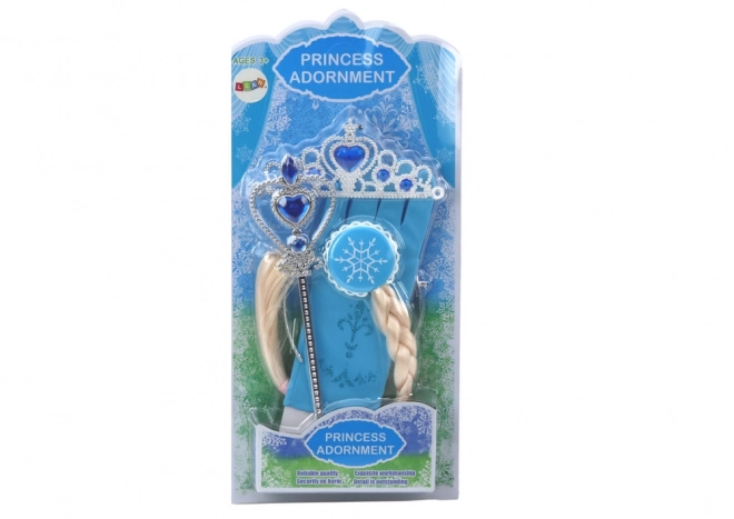 Set prinsessenaccessoires Prinsessenstok Handschoenen Kroon Sneeuwkoningin
