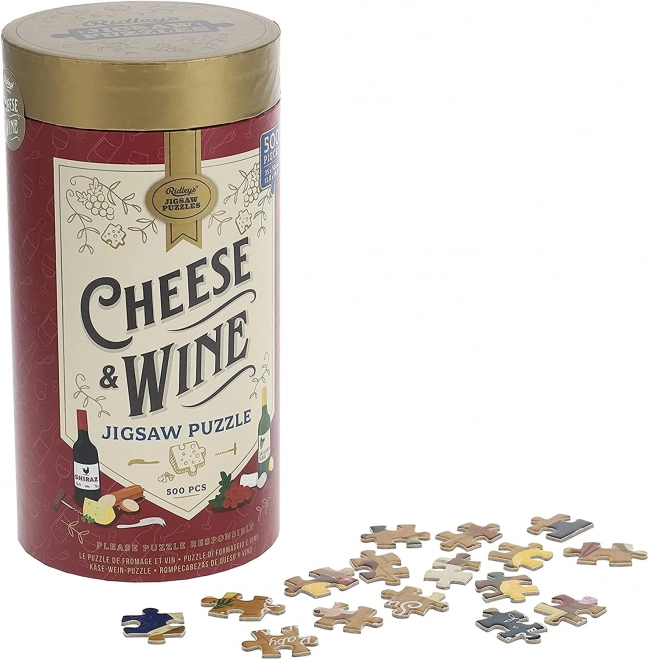 Puzzel Liefhebbers Van Kaas en Wijn 500 Stukken van Ridley's Games
