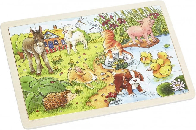 Houten puzzel Boerderijdieren 24 stukjes