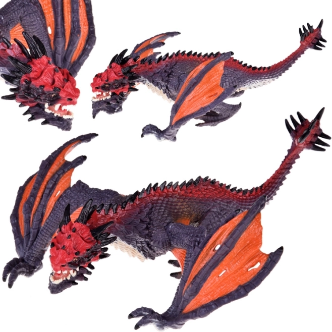 Drakenfiguur voor kinderen 21 cm – grijs‑oranje