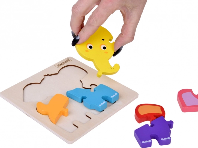 Educatieve houten puzzel olifant