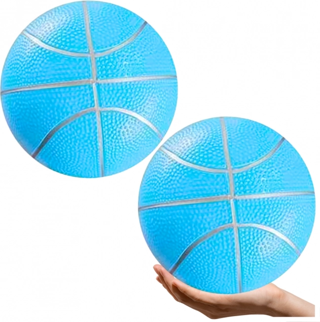 Pastelblauwe lichte rubberen strandbal 20 cm