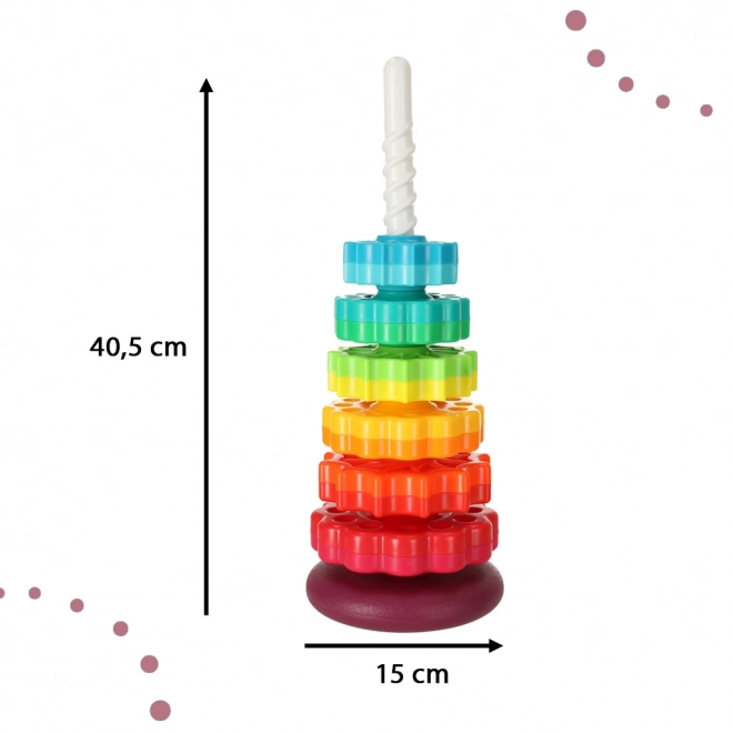 Regenboogtor met tandwiel en spiraal