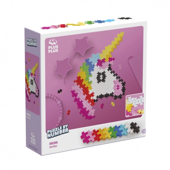 Plus-Plus Puzzel Op Nummer - Eenhoorn 250 stuks