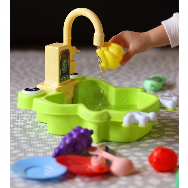 Woopie kinder gootsteen kikker met batterij en waterfunctie