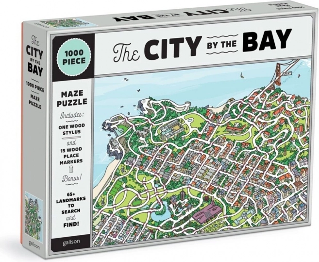 Galison puzzel stad in de baai van San Francisco 2-in-1, 1000 stukjes