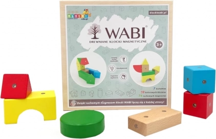 Houten magnetische blokken WABI 20 stuks