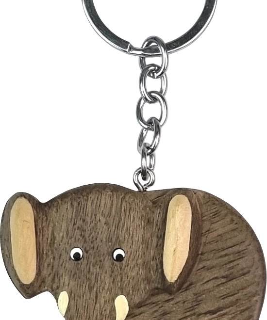 Grote houten sleutelhanger Olifant