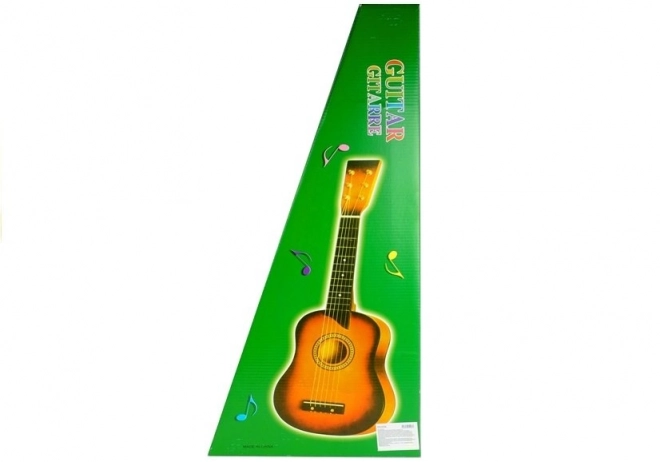 Houten klassieke gitaar met plectrum zwart 60 cm