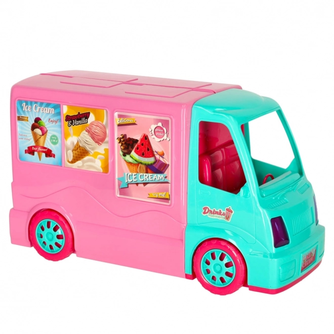 Camper voor poppen met foodtruck