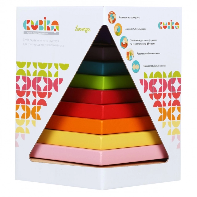 CUBIKA 13357 Kleurrijke piramide - houten puzzel 9 delen