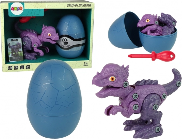 Bouwset dinosaurus STYGIMOLOCH met eitje en schroevendraaier – paars