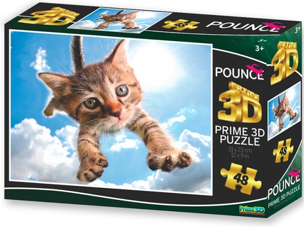 3D-puzzel Springende kat: Sparkles 48 stukjes