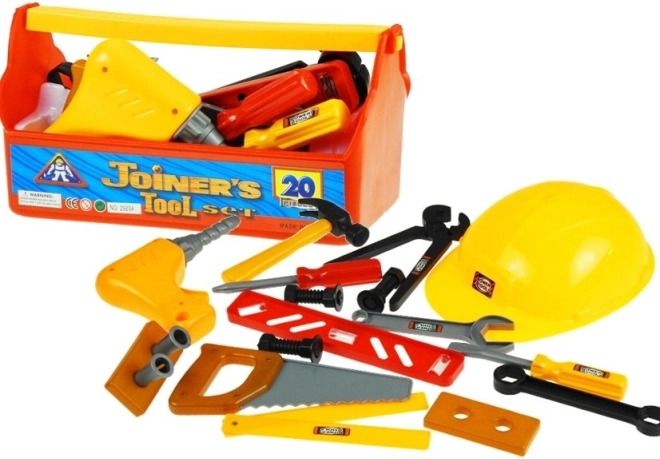 Kinder gereedschapsset met helm, 20 stuks