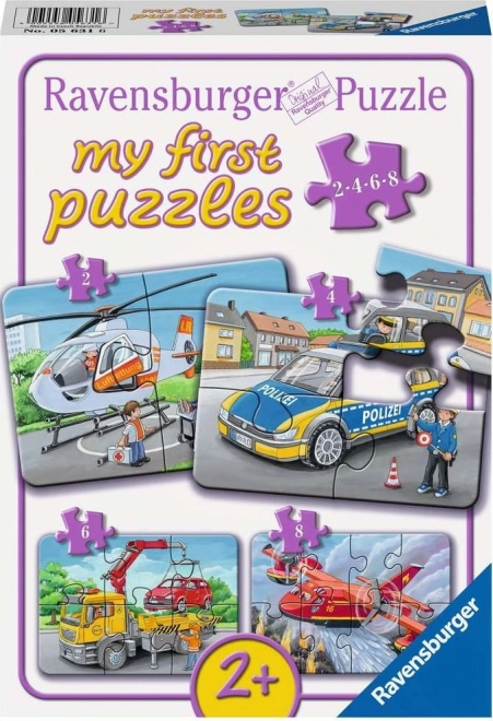 Ravensburger mijn eerste puzzel – hulpdiensten 4-in-1 (2–8 stukjes)