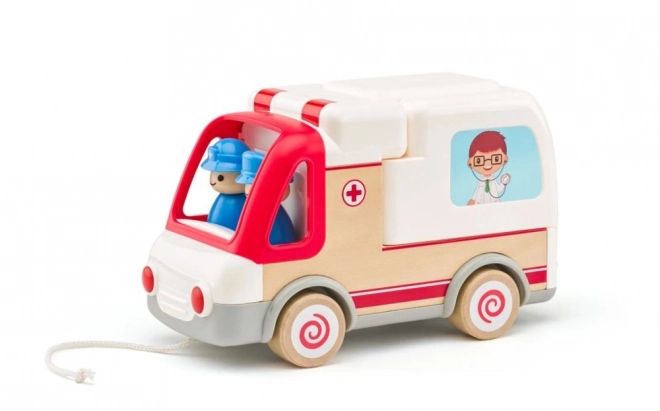 Geluid ambulance met brancard en reddingsuitrusting