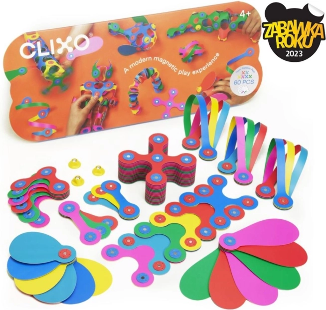 Clixo Super Rainbow magnetische bouwset 60 stuks