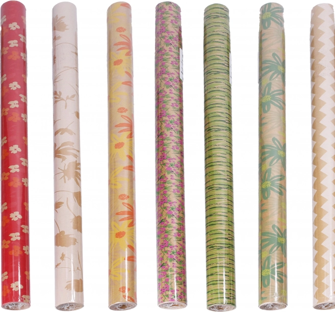 Inpakpapier avana naturel 0,7 × 2 m – mix van motieven