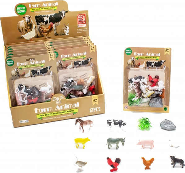Set figuren Boerderijdieren 12 stuks