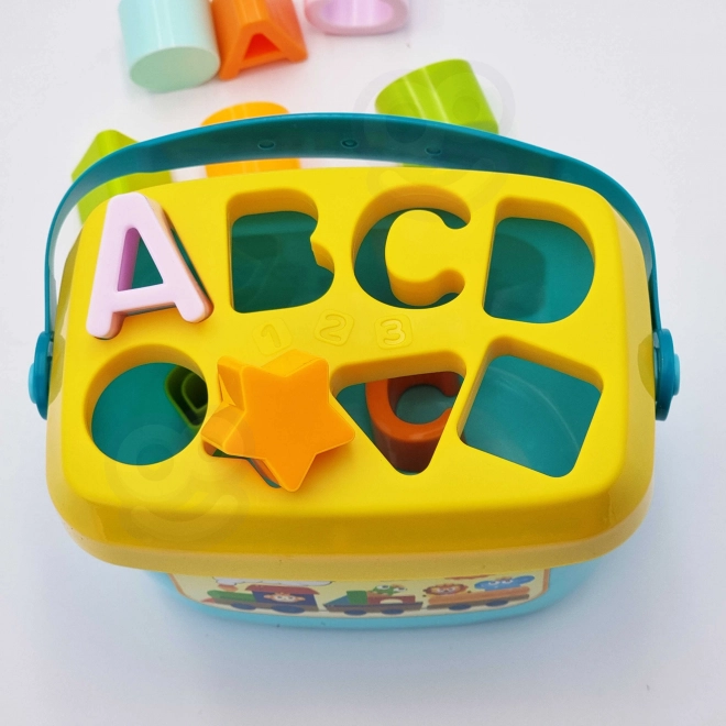 Woopie kindersorteerder en koffertje met het leren van het alfabet en vormen