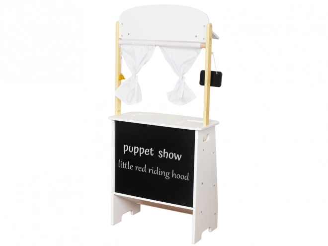 Houten kraampje en theater 2 in 1 voor creatieve spelletjes voor kinderen ZA5267