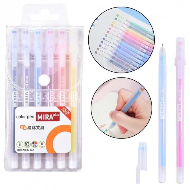 Set gelpennen met intense kleuren, 12 stuks