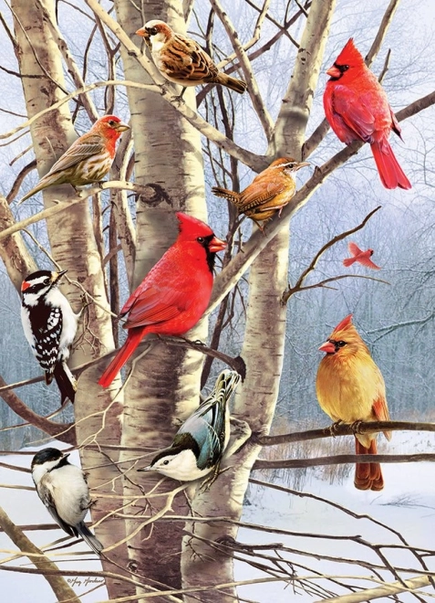 Puzzel Vogels in de Winter 1000 Stukjes