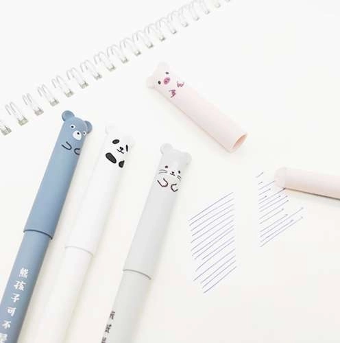 Uitwisbare pennen met dieren - 4 stuks