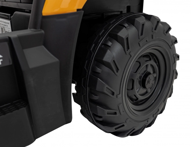 Kinder ritje op JCB Traktor met graafmachine