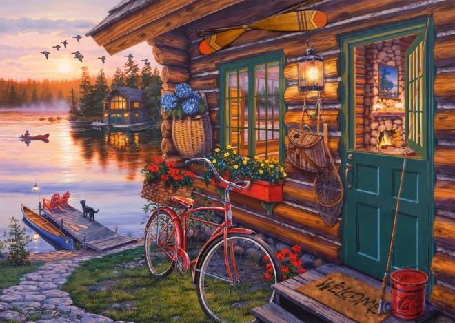 Puzzel Huisje aan het Meer 1000 stukjes van Schmidt