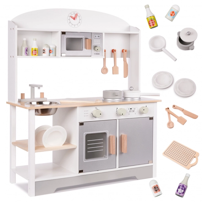 Houten kinderkeuken met accessoires