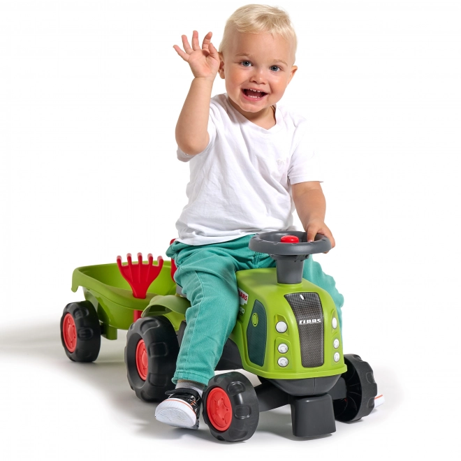 Falk kindertractor Claas 470 Arion groen met aanhanger en zandset
