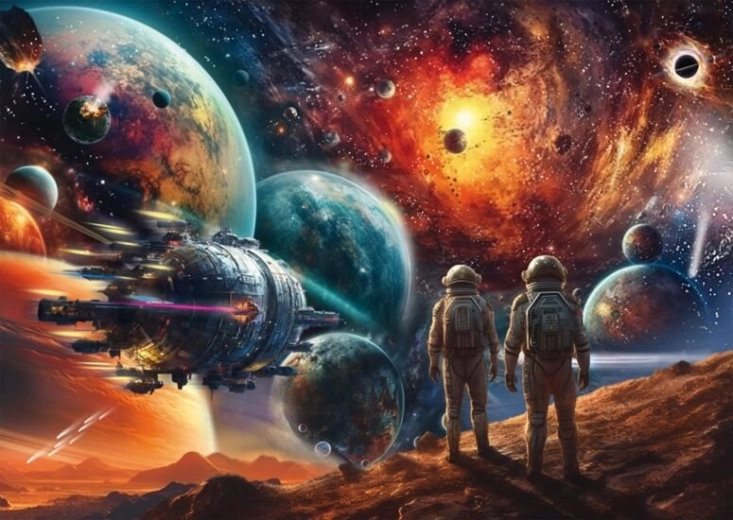 Puzzel Ruimtelijke Kleuren – Reis door de Kosmos 1000 stukjes SCHMIDT