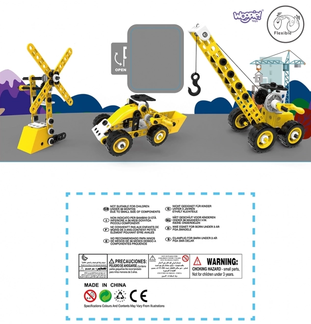 Woopie Bouwvoertuigen 8v1 Constructieset Blokjes