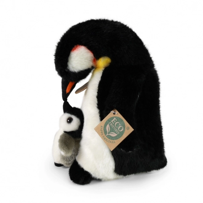 Rappa Pluchen pinguïn met jong 22 cm ECO-VRIENDELIJK